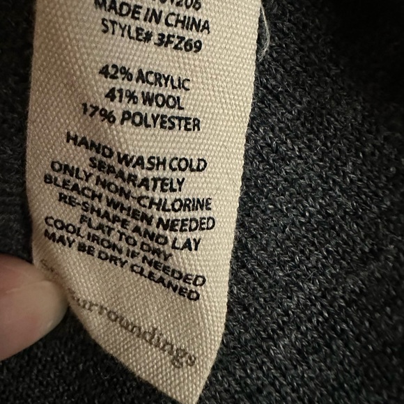 Soft Surroundings Tunic Sweater Hanna Wool Blend Charcoal Size Large P - Picture 7 of 9